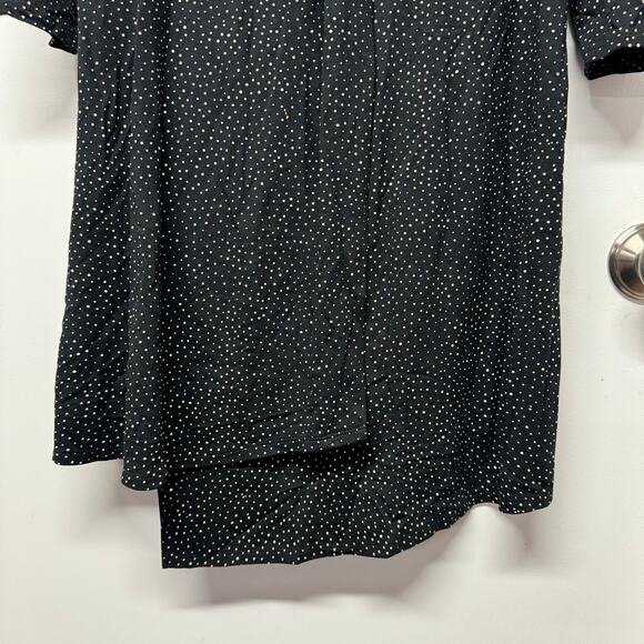 J.Jill Wearever Collection Black Polka Dot Long Sleeve Jersey Dress Small Petite - Picture 7 of 13
